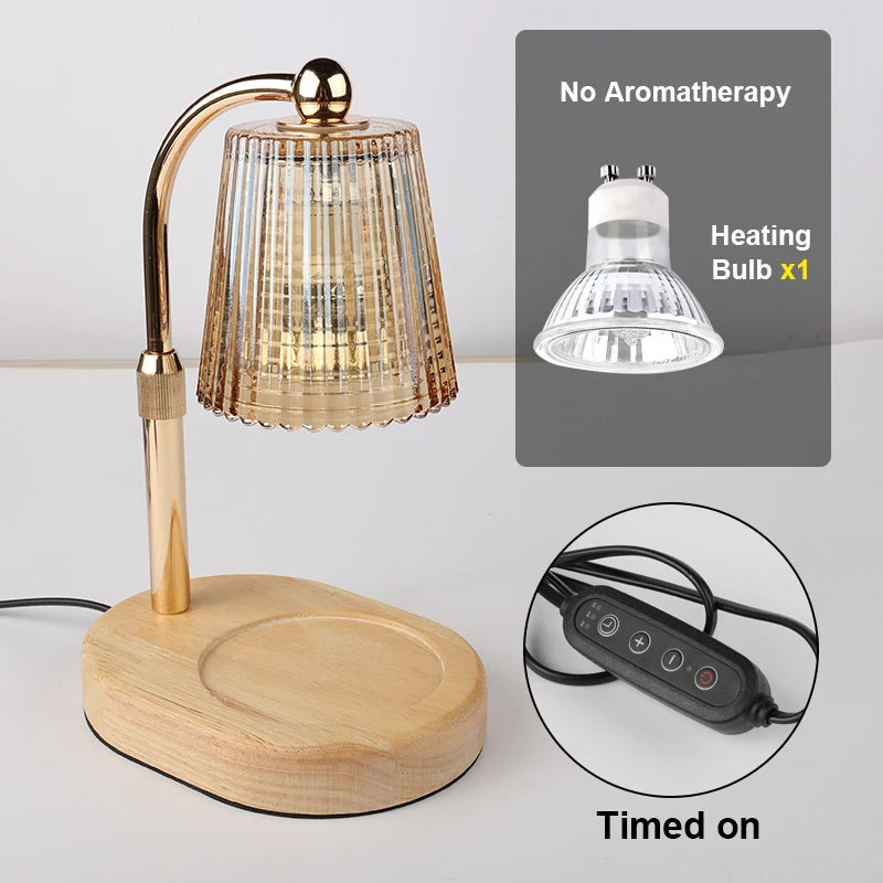 Doftljuslampa i mässing och glas, dimbar med timer